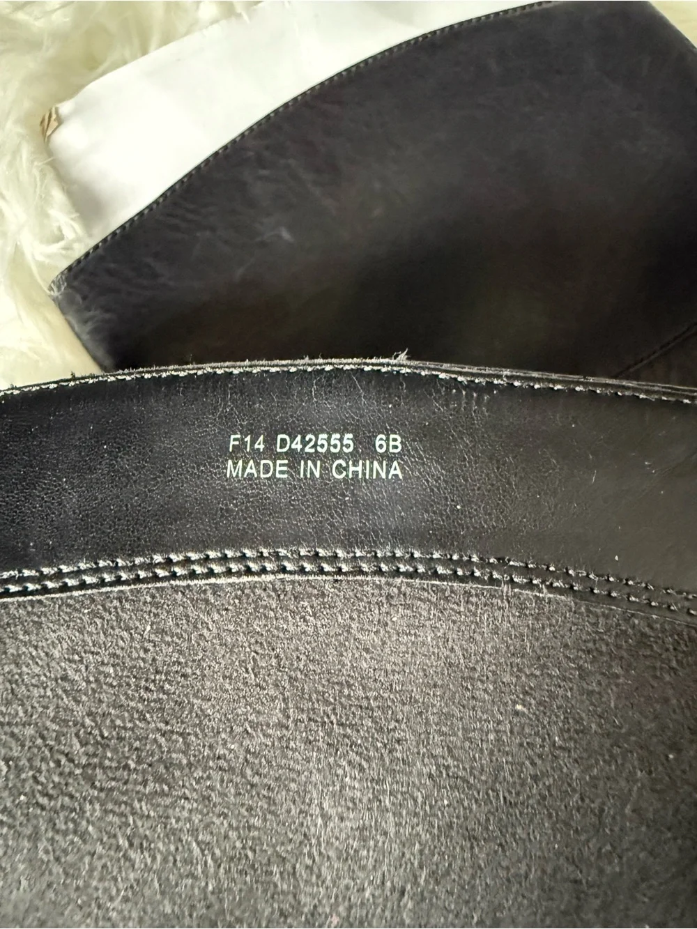 Cole Haan Black Leather Over-The-Knee Boots with Brown Strap